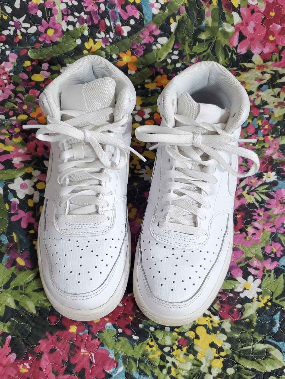white nike court vision mid sneaker women's size 8.5/eur 40